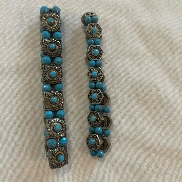 Unbranded Jewelry - Vintage coastal, cowgirl, turquoise and silver Unisex Stretch bracelets